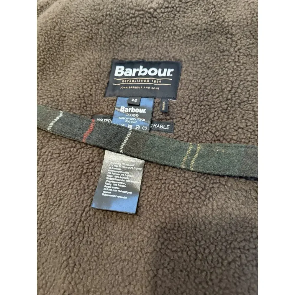 Barbour Wool Touch Fleece Lined Dog Coat Waterproof Sz M NEW $98